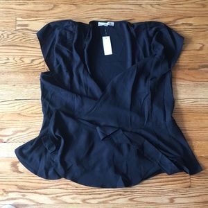 Loft Cap Sleeve Peplum Wrap Top